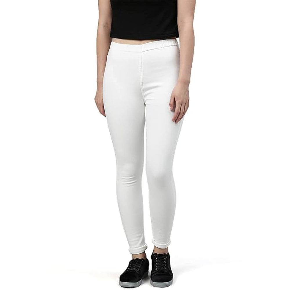 Classic White Womens Slim Fit Denim Stretchable Jeggings
