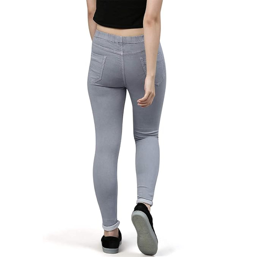 Classic Grey Womens Slim Fit Denim Stretchable Jeggings