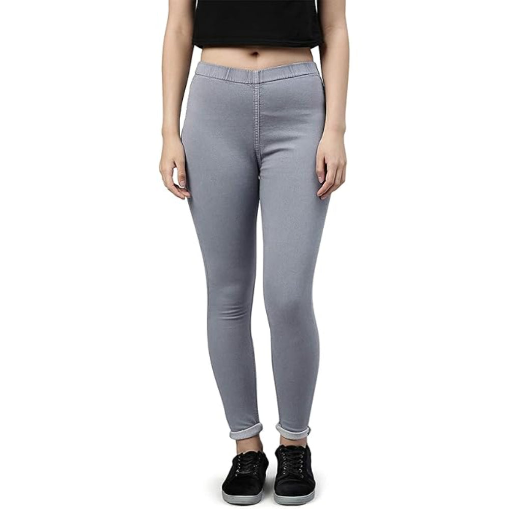 Classic Grey Womens Slim Fit Denim Stretchable Jeggings