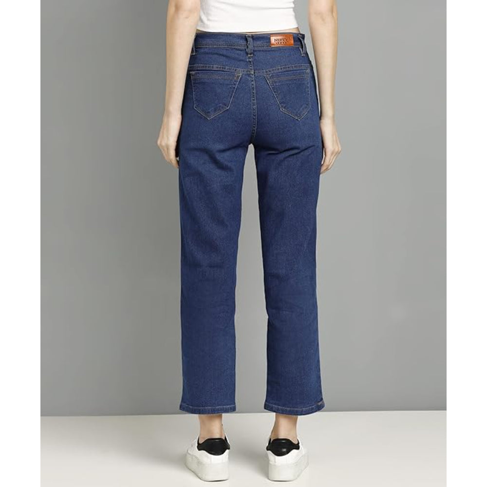 Blue Women's Denim Straight Fit Jeans