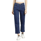 Blue Women's Denim Straight Fit Jeans