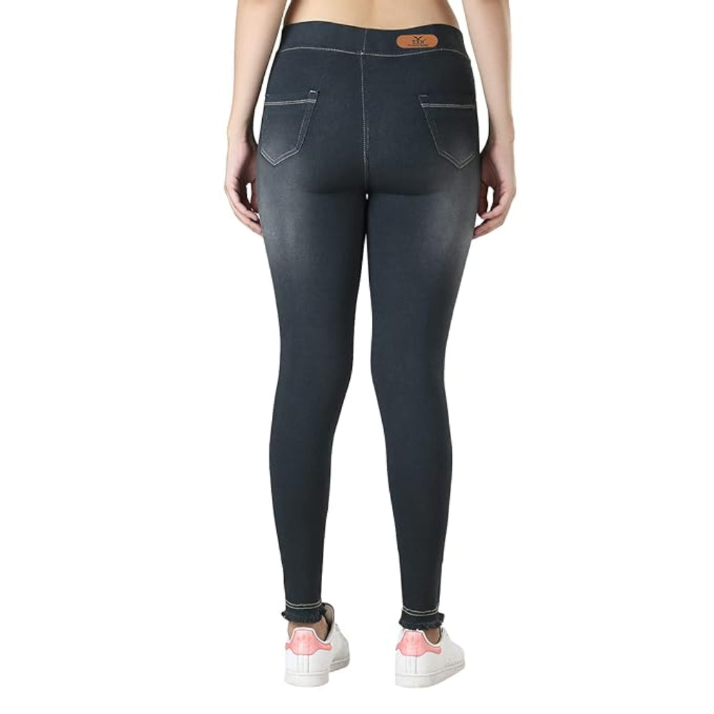 Classic Grey Stretchable High Rise Denim Jegging