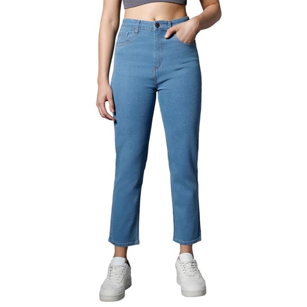 Trendy Blue Women Straight Fit Stretchable Jeans