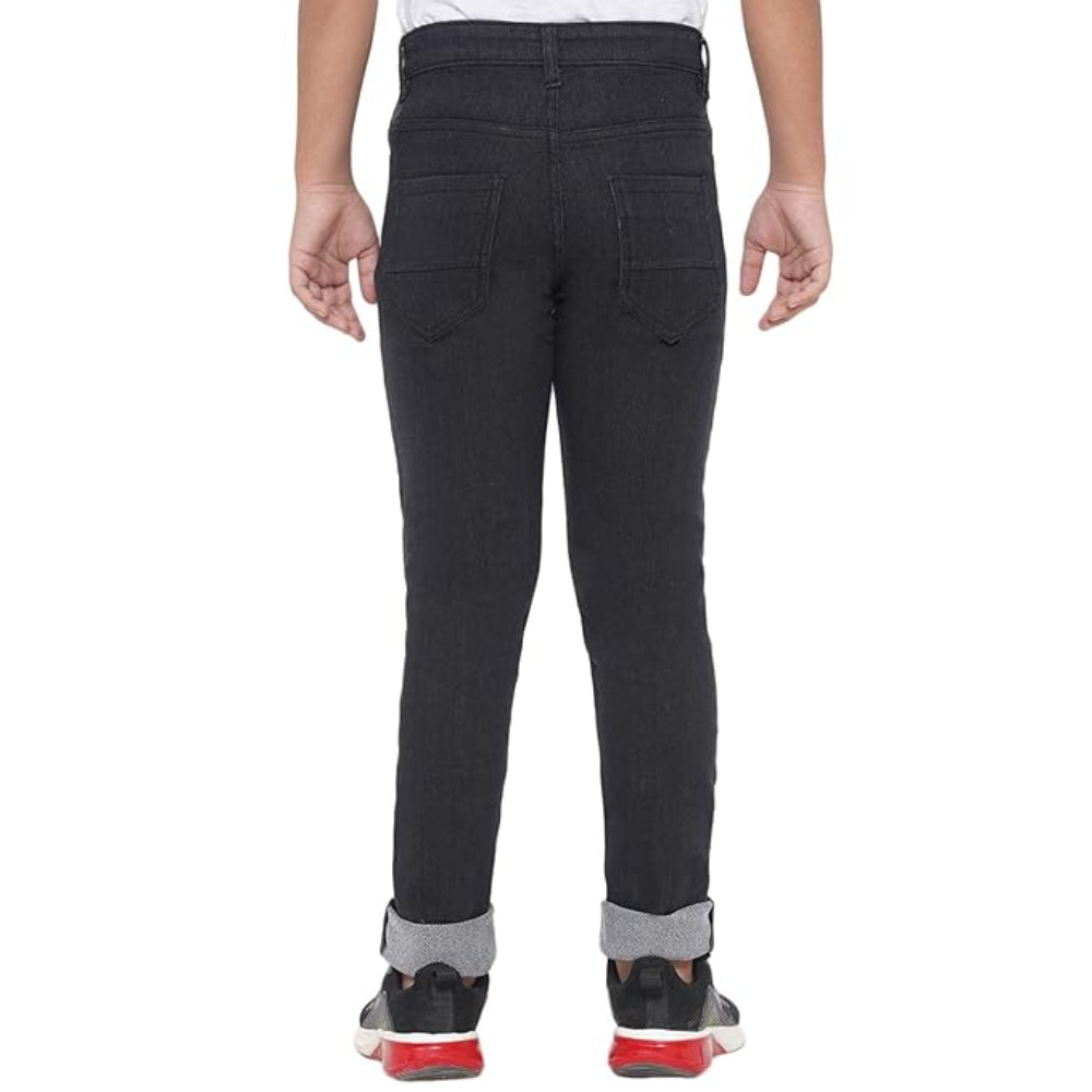 Boy's Stretchable Slim Fit Black Jeans