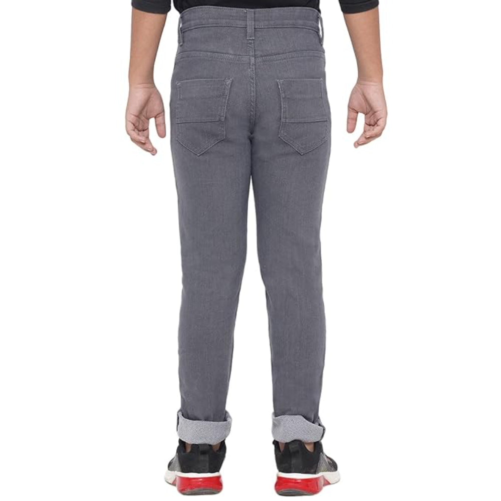 Boy's Stretchable Slim Fit Grey Jeans