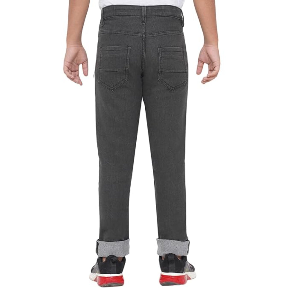 Boy's Stretchable Slim Fit Olive Jeans