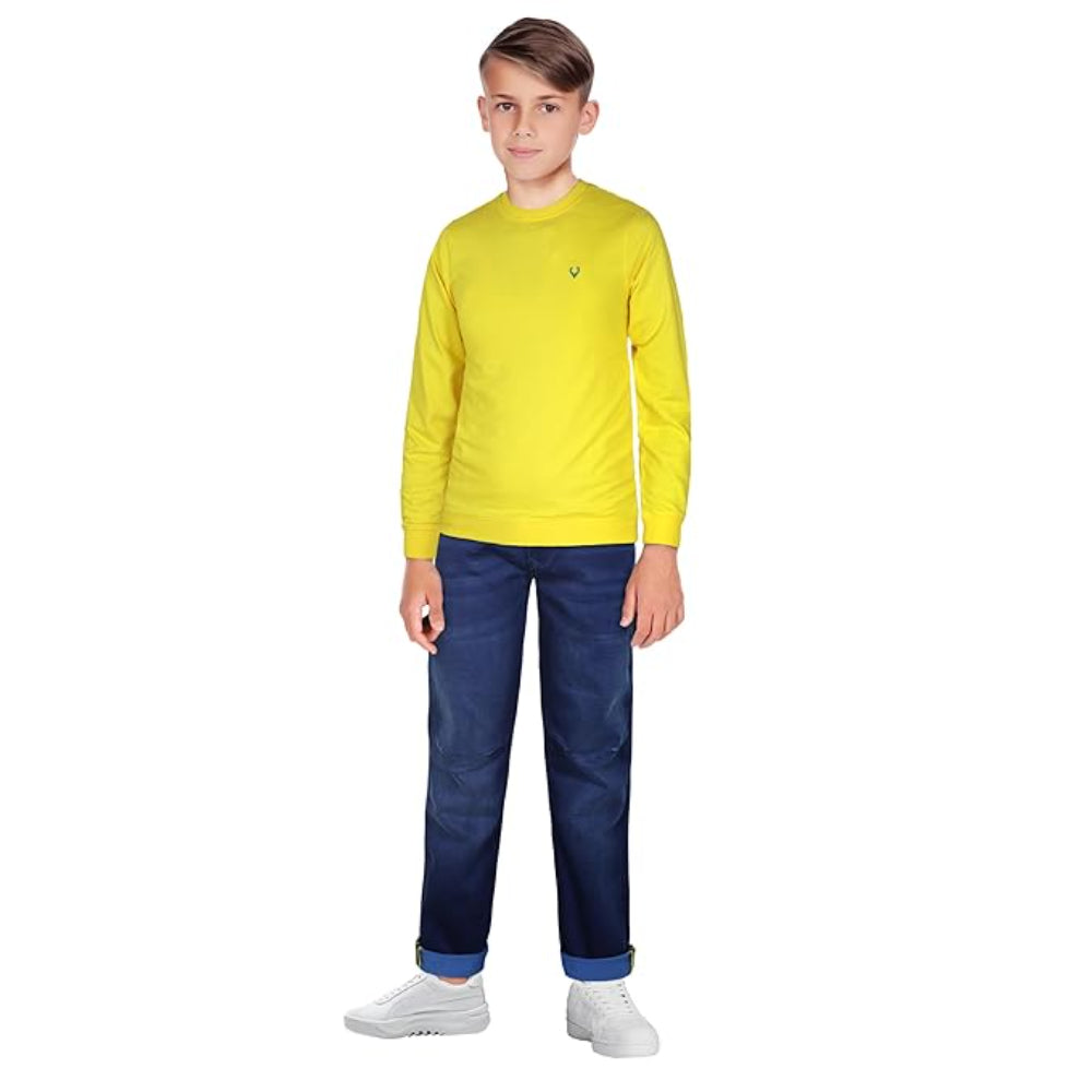 Boys Cotton Yellow Sweatshirt