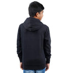 Charcoal Melange Hooded Solid Boys Sweatshirt