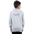 Grey Melange Hooded Solid Boys Sweatshirt