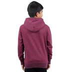 Red Melange Hooded Solid Boys Sweatshirt