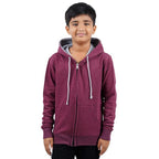 Red Melange Hooded Solid Boys Sweatshirt