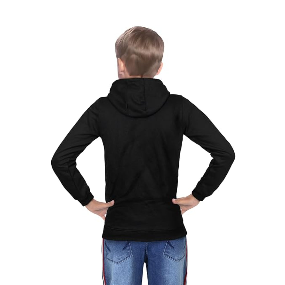 Boys Collared Neck Black Sweatshirt