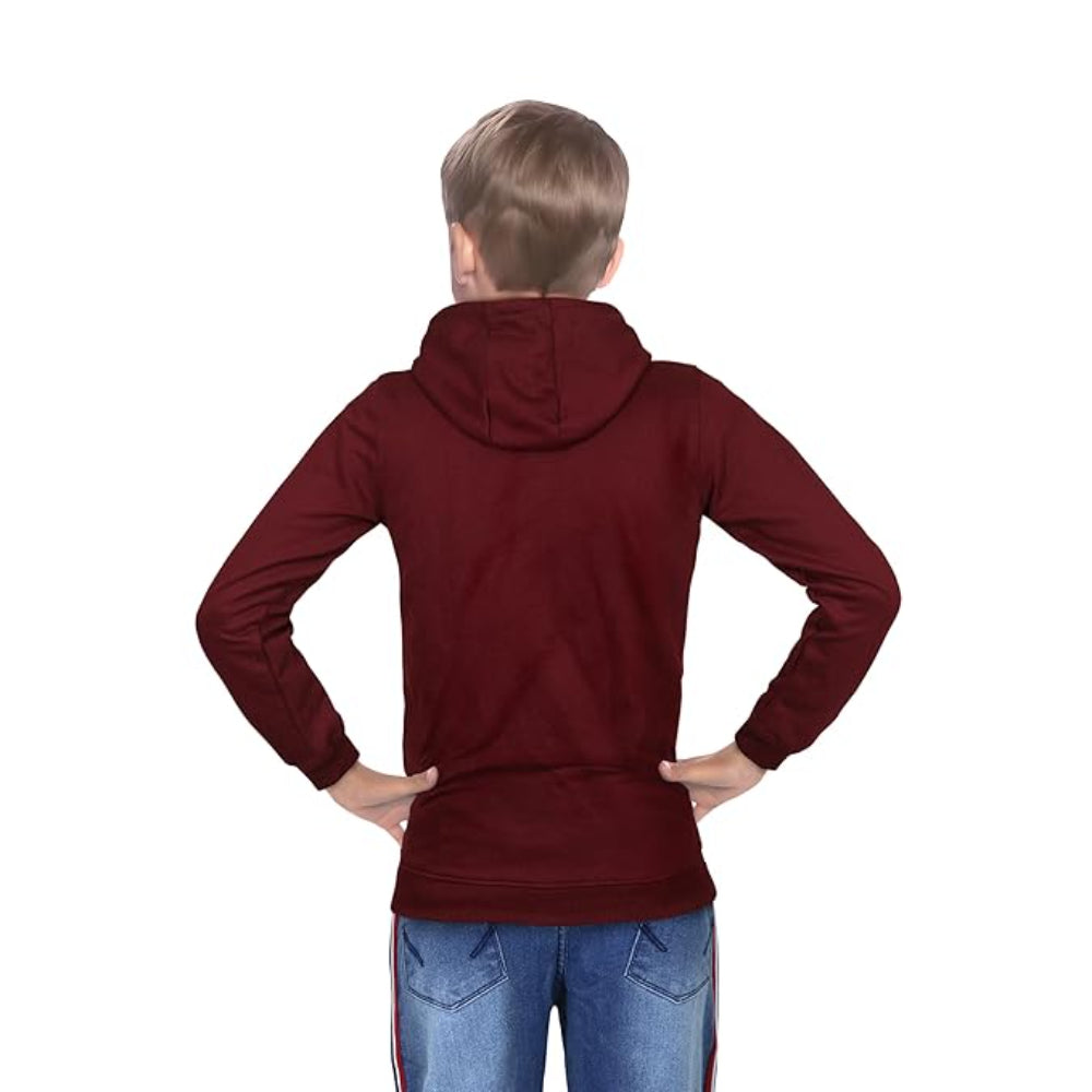 Boys Collared Neck Maroon Sweatshirt