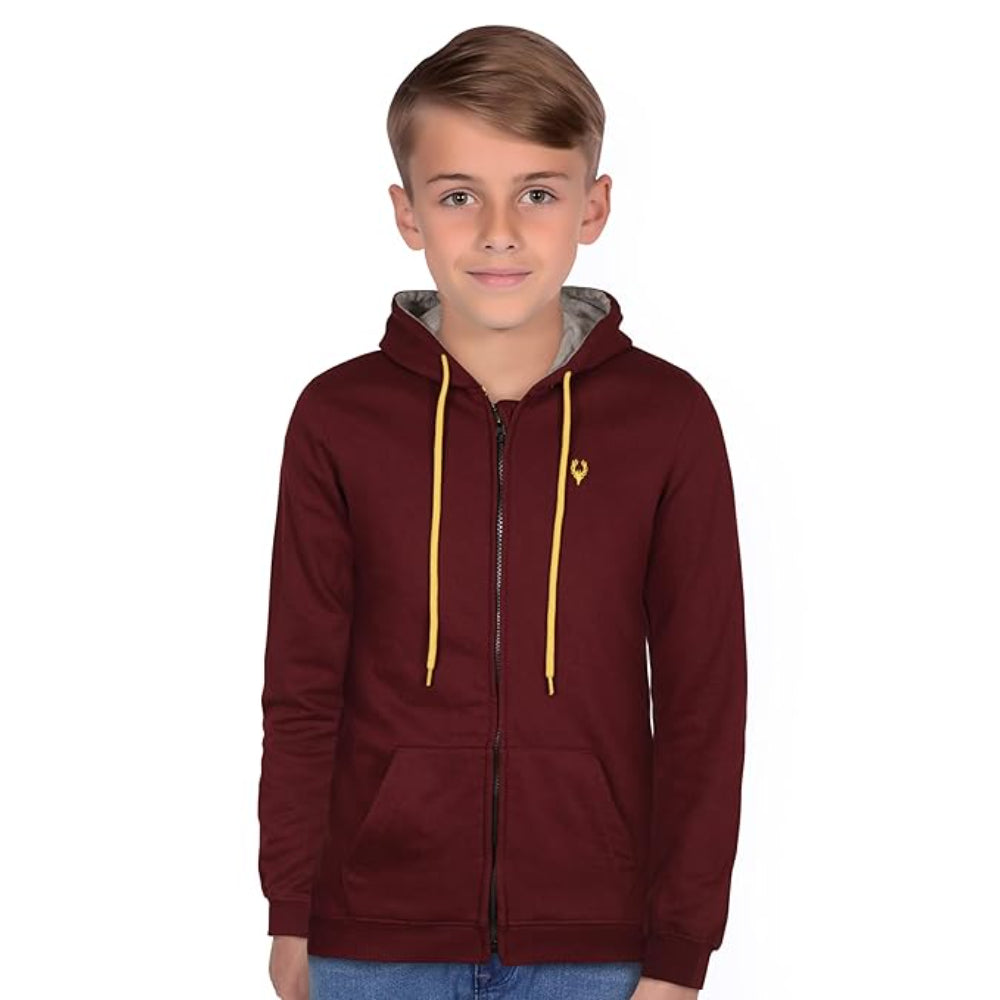 Boys Collared Neck Maroon Sweatshirt
