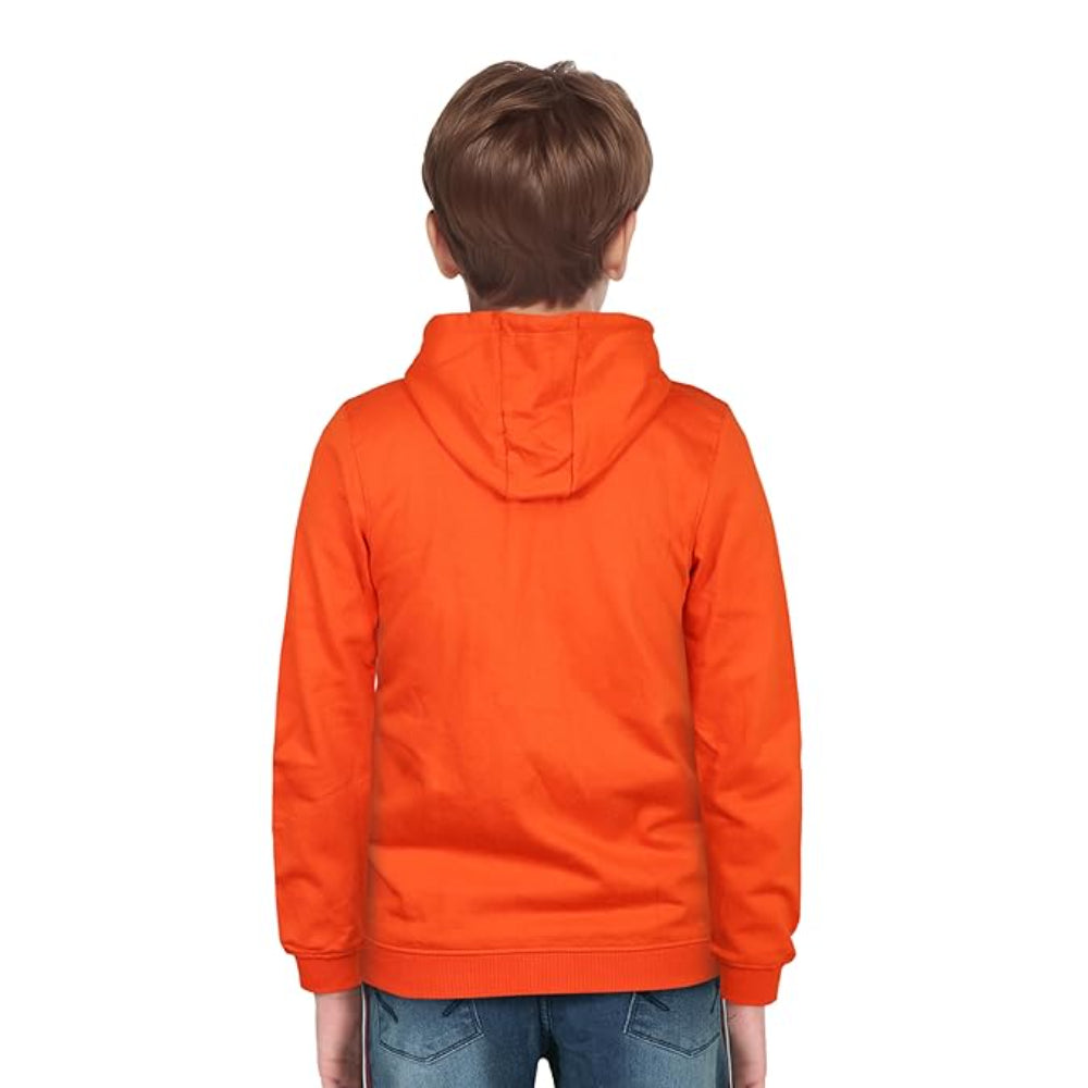 Boys Collared Neck Orange Sweatshirt