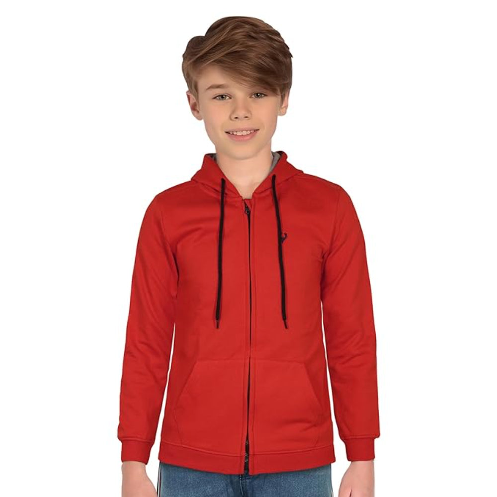 Boys Collared Neck Red Sweatshirt