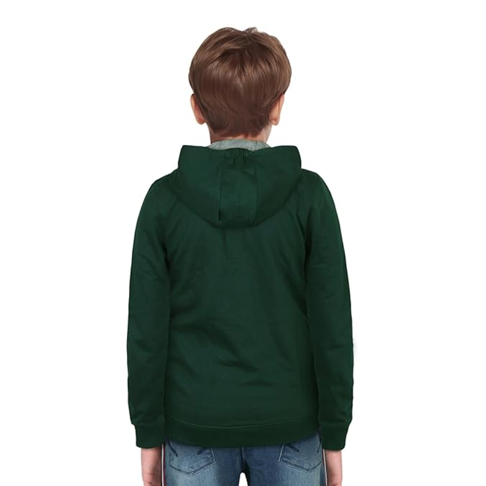 Boys Collared Neck Green Sweatshirt