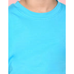 Boys Solid Half Sleeves Blue T-Shirt