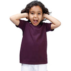 Boys Solid Half Sleeves Wine T-Shirt