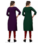 Stylish Multi Crepe 3/4 Sleeves Combo Kurta