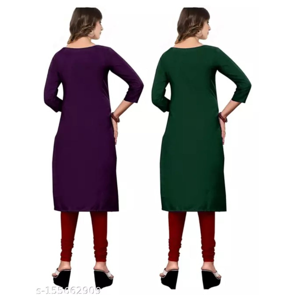 Stylish Multi Crepe 3/4 Sleeves Combo Kurta