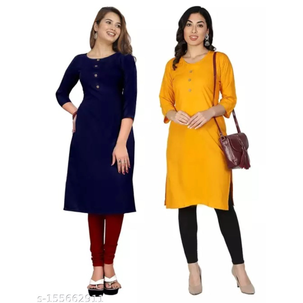 Classy Multi Crepe 3/4 Sleeves Combo Kurta