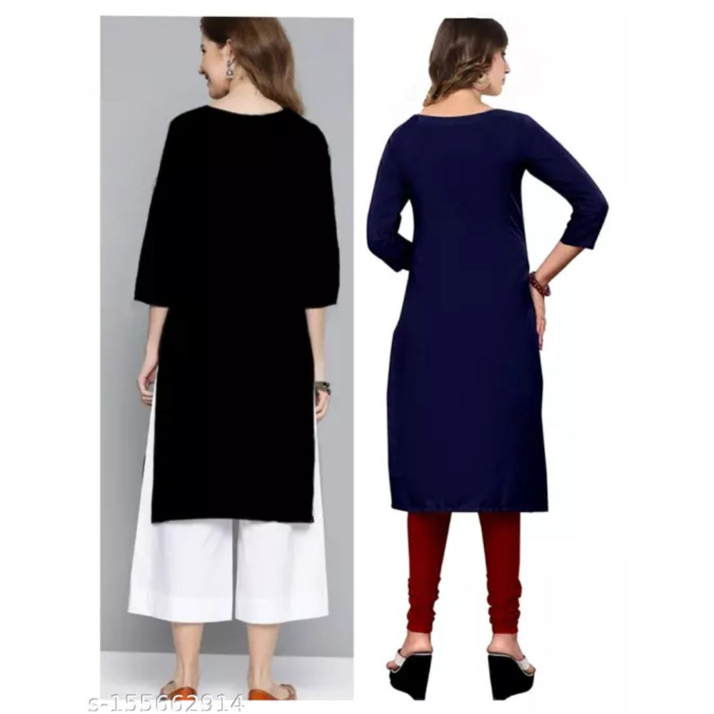 Combo Classic Multi Crepe 3/4 Sleeves Kurta