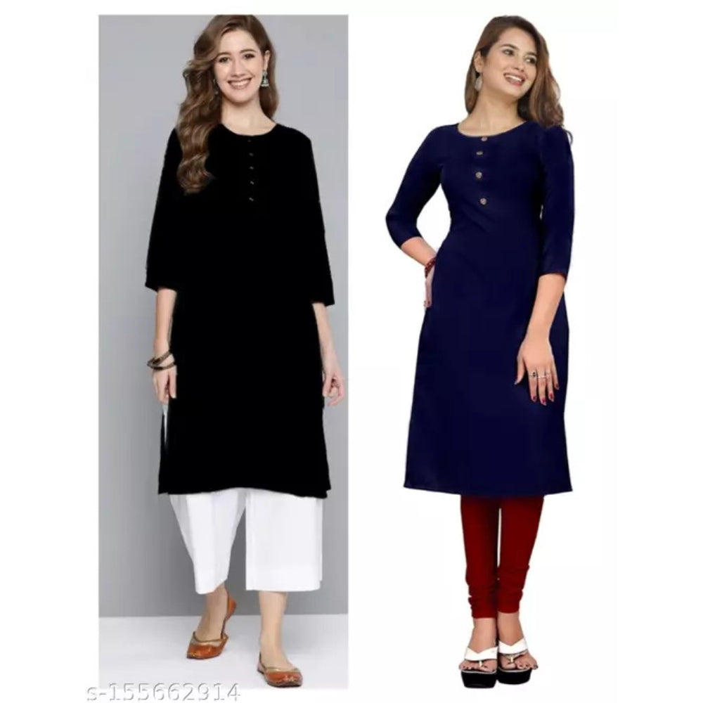 Combo Classic Multi Crepe 3/4 Sleeves Kurta