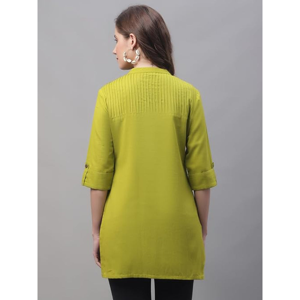 Green Women's Cotton Short Kurti