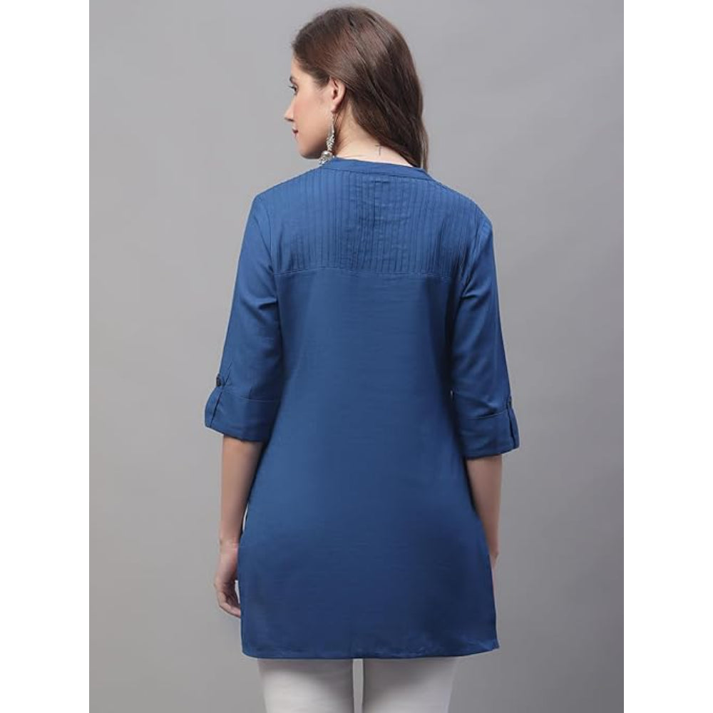 Blue Women's Cotton Short Kurti