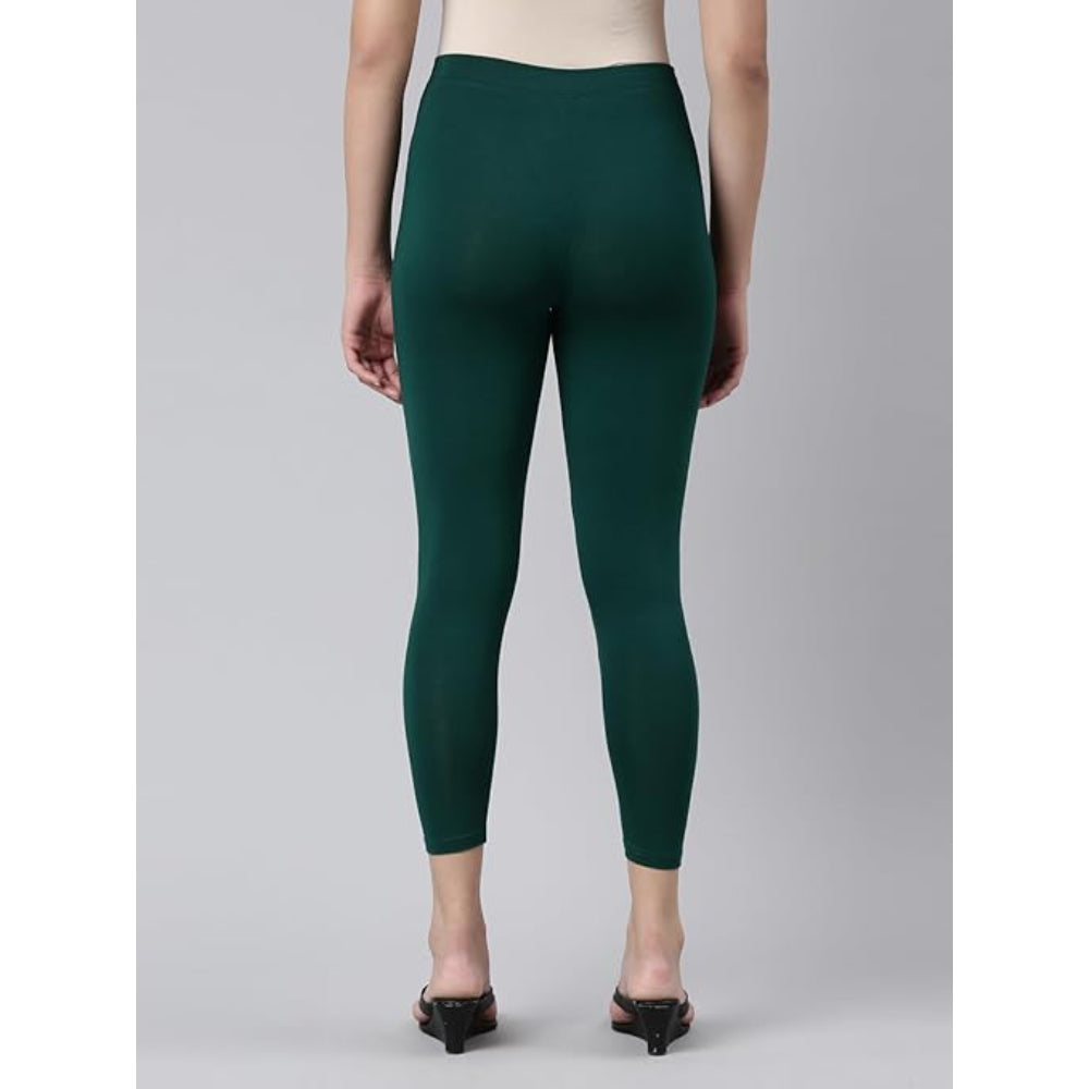 Green Skinny Fit High Ankle Length Leggings