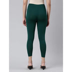 Green Skinny Fit High Ankle Length Leggings