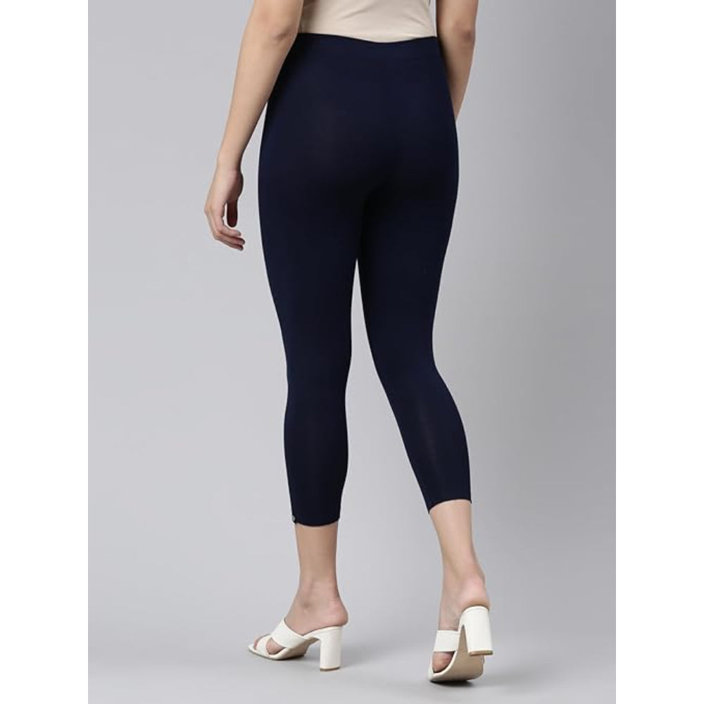 Navy Skinny Fit High Ankle Length Leggings