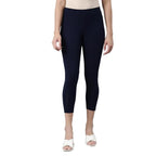 Navy Skinny Fit High Ankle Length Leggings