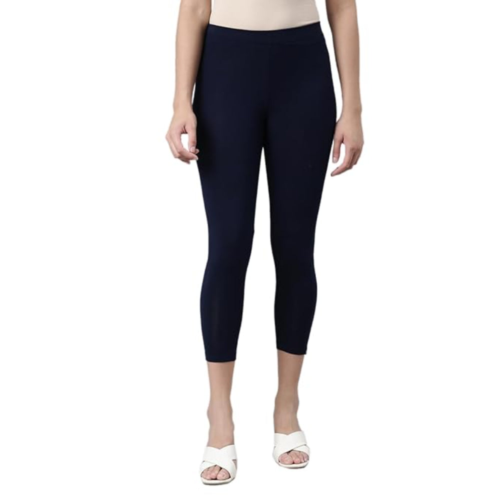 Navy Skinny Fit High Ankle Length Leggings
