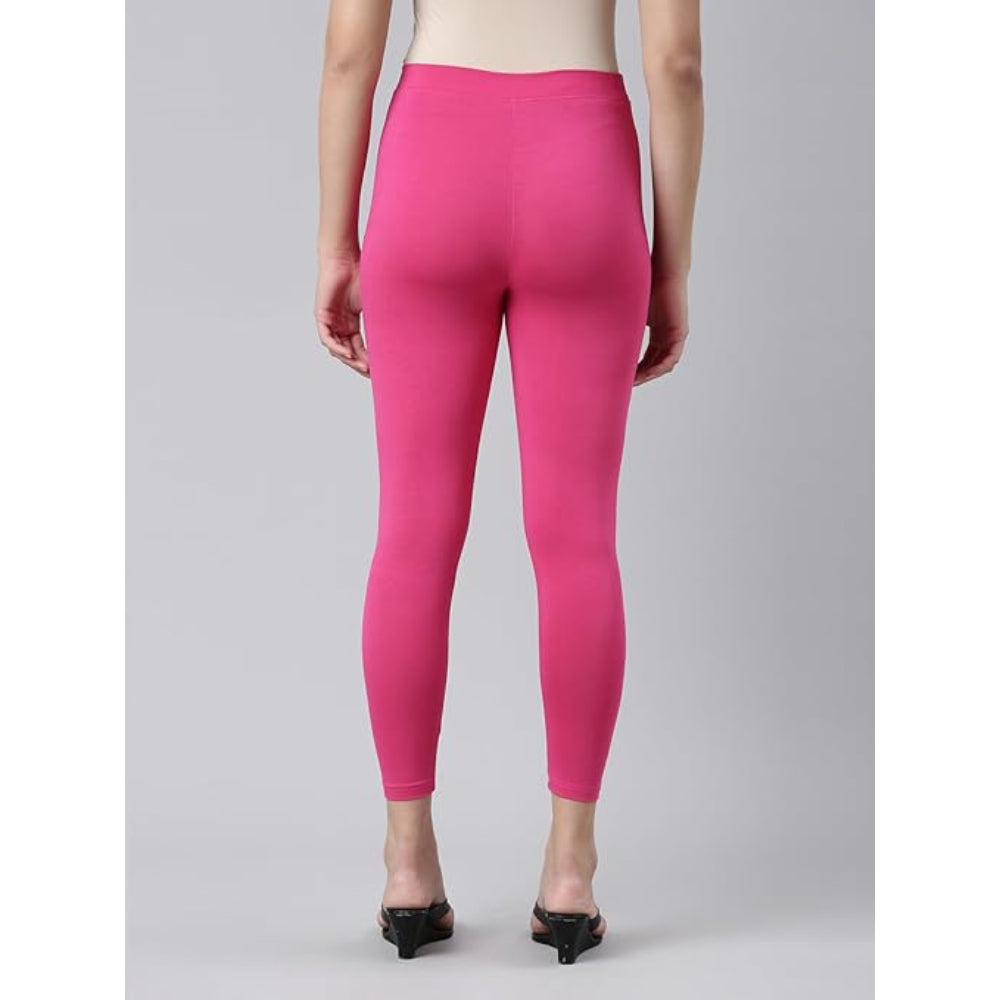 Pink Skinny Fit High Ankle Length Leggings