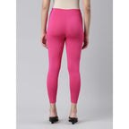 Pink Skinny Fit High Ankle Length Leggings