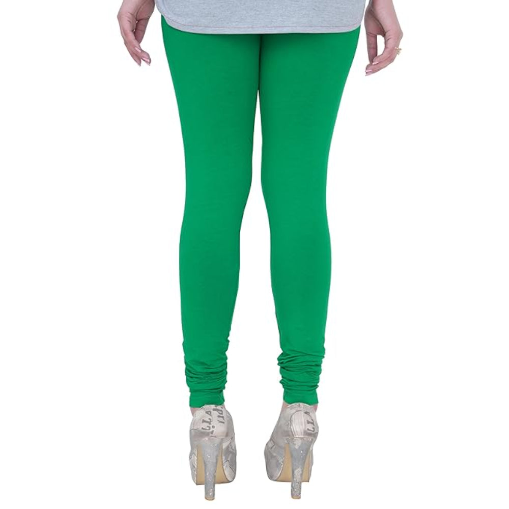Green Plus Size Ultra Soft Churidar Cotton Lycra Leggings