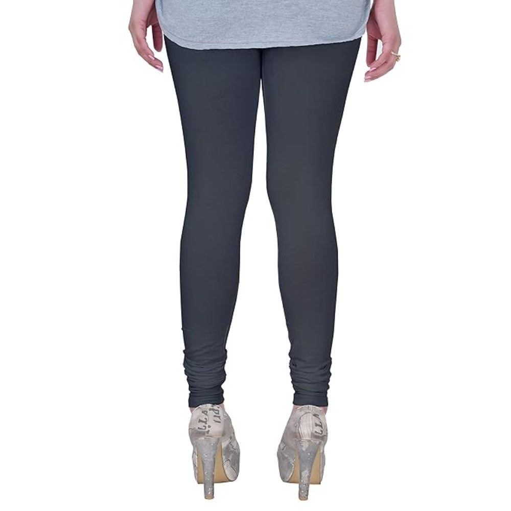 Grey Plus Size Ultra Soft Churidar Cotton Lycra Leggings