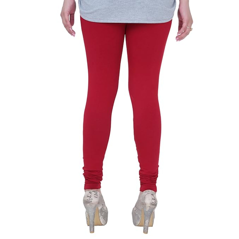 Maroon Plus Size Ultra Soft Churidar Cotton Lycra Leggings