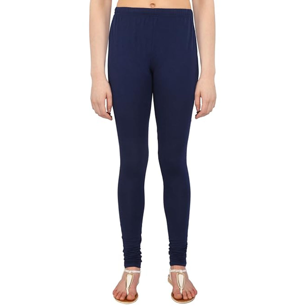 Navy Plus Size Ultra Soft Churidar Cotton Lycra Leggings