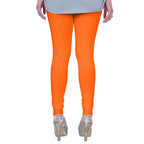 Orange Plus Size Ultra Soft Churidar Cotton Lycra Leggings
