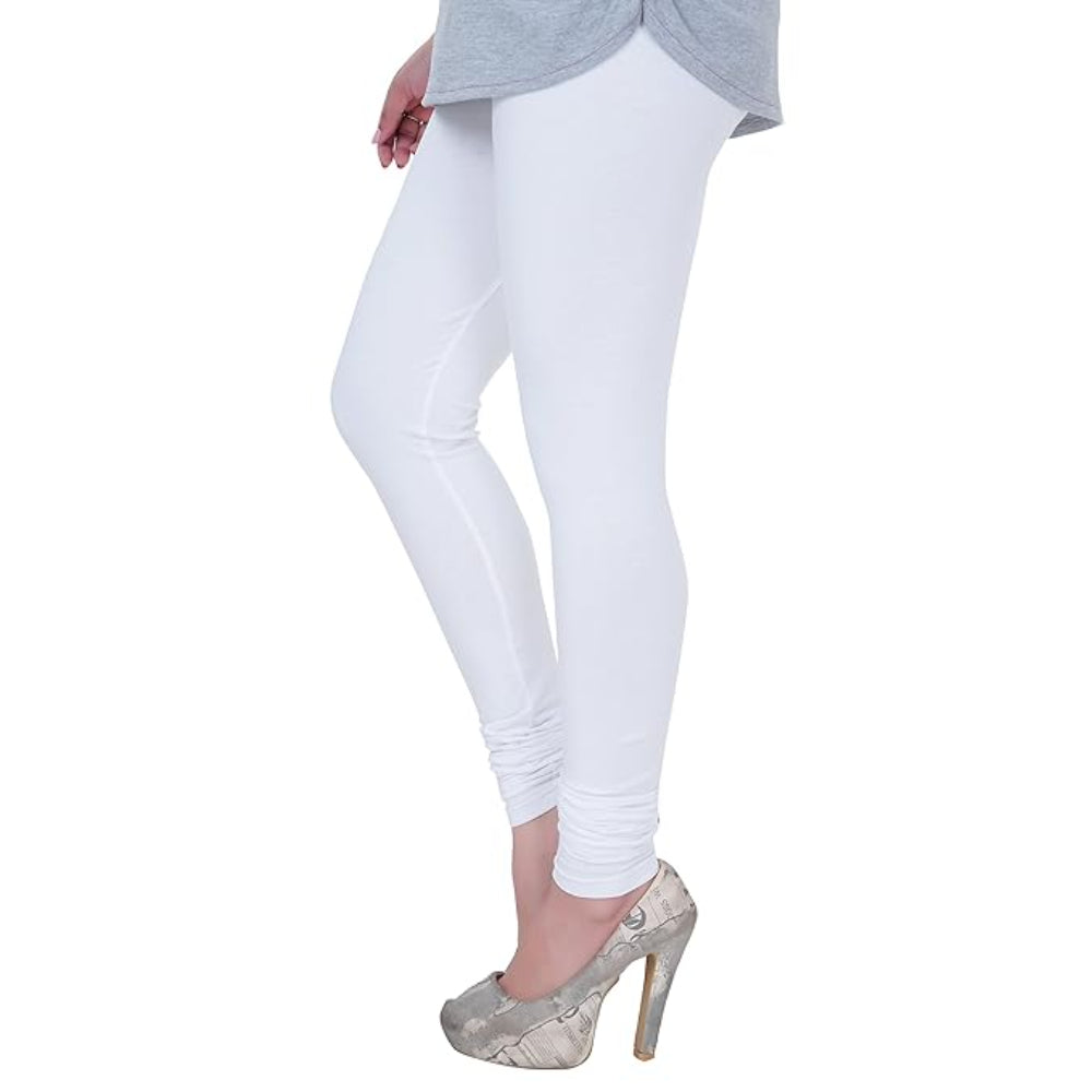 Classy White Plus Size Ultra Soft Churidar Cotton Lycra Leggings