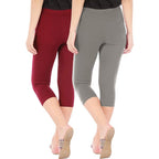 Combo Pack of 2 Skinny Fit 3/4 Capris Leggings