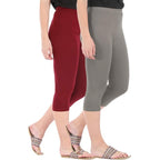 Combo Pack of 2 Skinny Fit 3/4 Capris Leggings