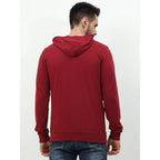 Men's Cotton Plain Maroon Hooded
