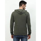 Men's Cotton Plain Olive Green Hooded