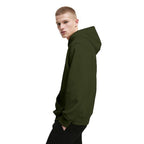 Mens Cotton Fleece Plain Green Hoodie