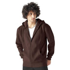 Men Cotton Fleece Brown Hoodie.