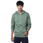 Mens Solid Zipper Pista Hoodie